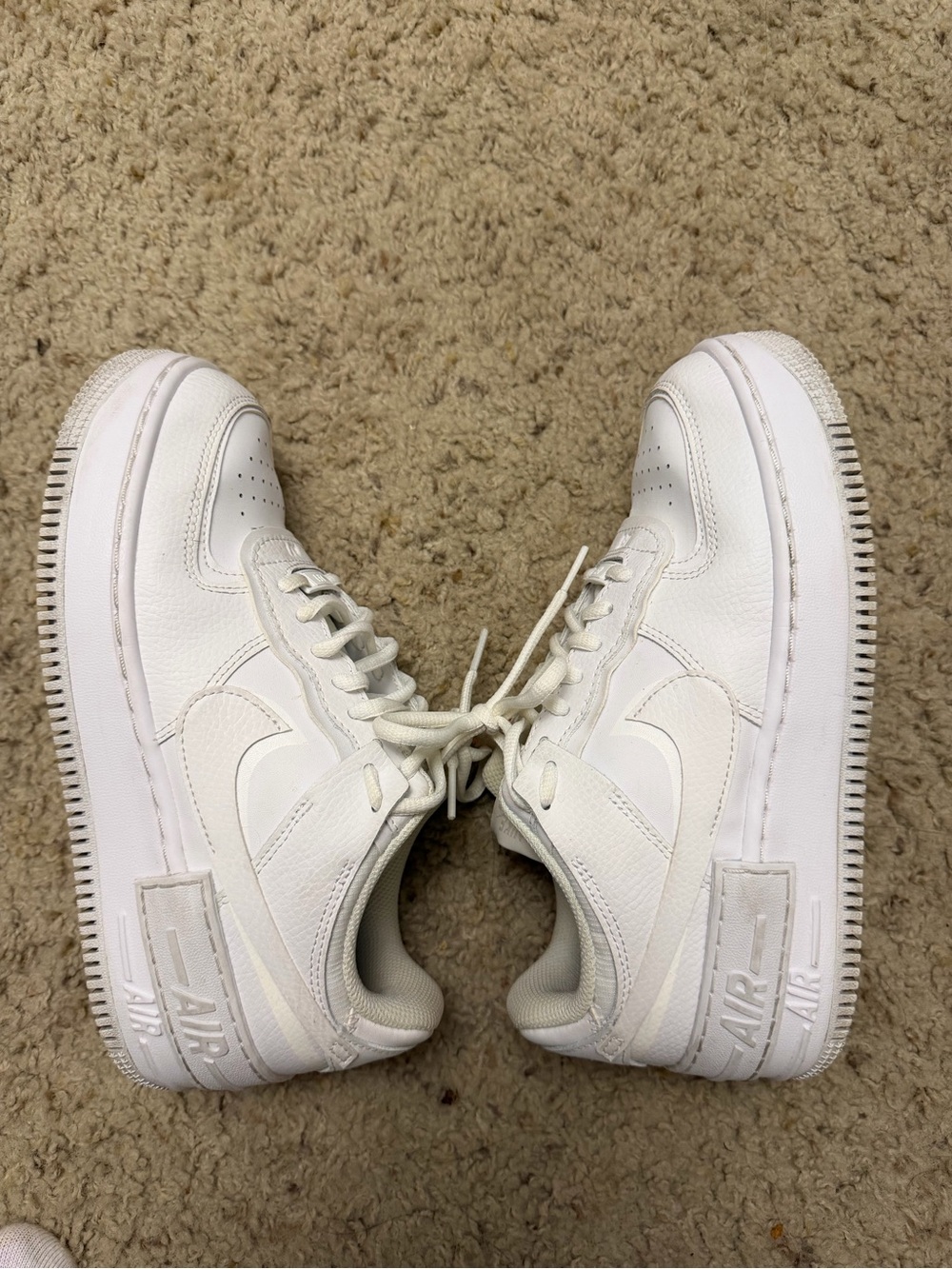 Nike White Air Force 1 Shadow Leather Sneakers - Picture 2 of 4
